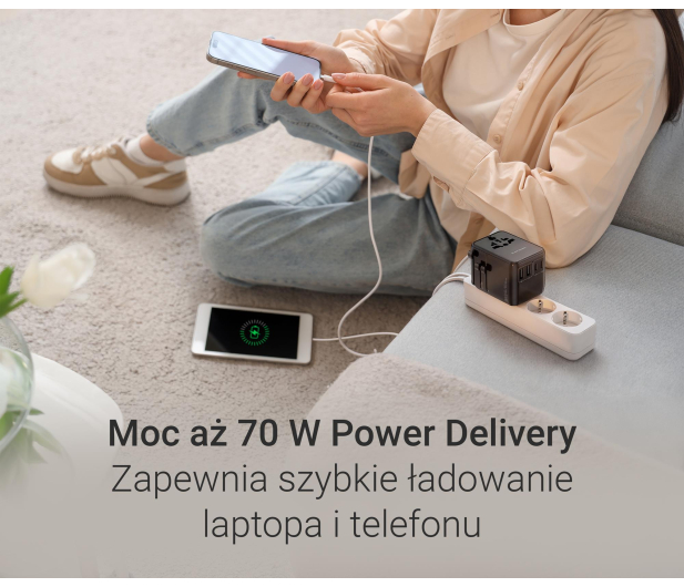 SILVER MONKEY Adapter podróżny Smart Travel 70W PD SMA343 - 1417255 - zdjęcie 5